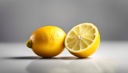 lemons in a grey isolated background