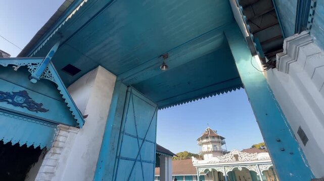 Surakarta, Indonesia 14 July 2024 : Keraton Kasunan Surakarta, keraton solo blue sky background is a landmark surakarta central java.