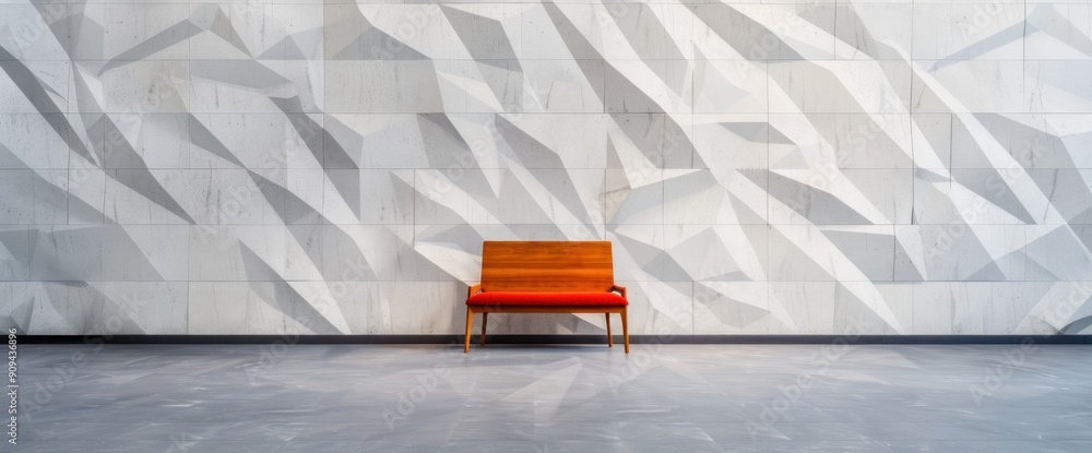 Poster sleek olympic-themed wall design with geometric patterns and natural lighting accentuating the sharp