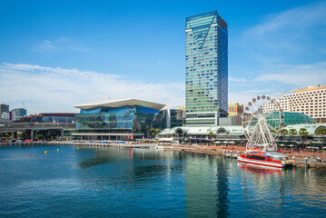 Scenery of Darling harbor located in Sydney, New South Wales, Australia