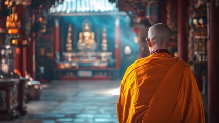 Obraz premium Tibetan monk in monastery