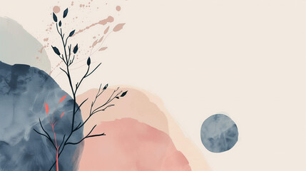 Minimalist background with plants