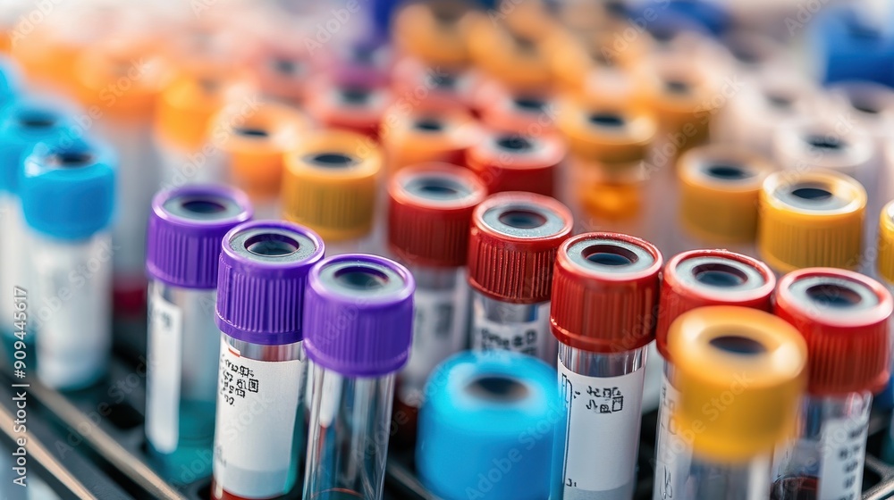 Poster many test tubes in a rack some with positive samples.