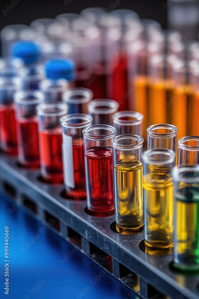 Poster many test tubes in a rack some with positive samples.