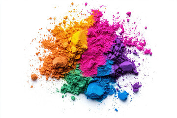 Fototapeta premium color powder scattered on white background.
