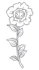 エレガントな花を使ったデザイン文字。「I」。ベクター素材。