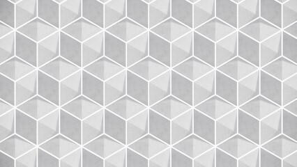 A 3D illustration of a pattern featuring hexagonal or box shapes with a concrete texture creates a visually compelling and industrial aesthetic. The geometric shapes are repeating pattern.