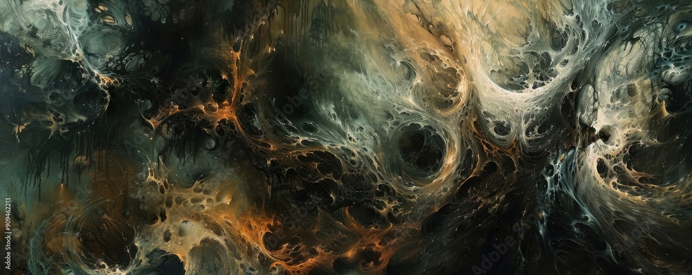 Poster Abstract artwork featuring swirling patterns and rich colors, creating a captivating visual experience.