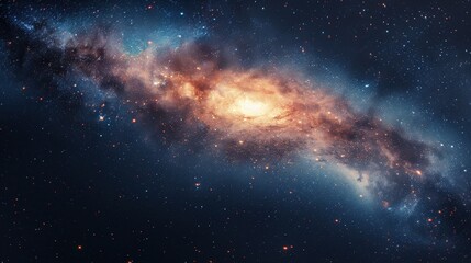 Fototapeta premium A galaxy with a bright orange center