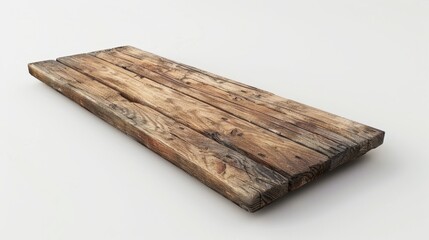 Fototapeta premium A wooden plank is shown on a white background