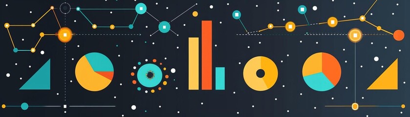 Fototapeta premium PMO goals and metrics, visual dashboard, flat design illustration