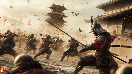 日本の戦国時代の合戦のイメージ