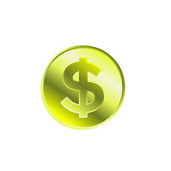 dollar coin sign icon isolated on transparent 