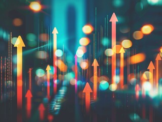 arrows pointing upwards to visualize economic growth - ai