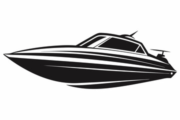 speed boat icon, speed boat silhouette vector collection