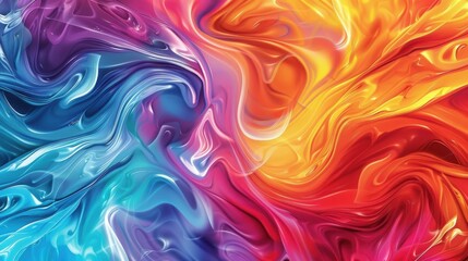 Obraz premium Abstract background with fluid, swirling patterns of vibrant colors blending seamlessly together creating a dynamic and visually captivating composition perfect for modern and artistic themes