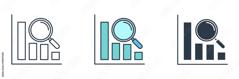 Poster performance analytics icon symbol vector illustration isolated on white background