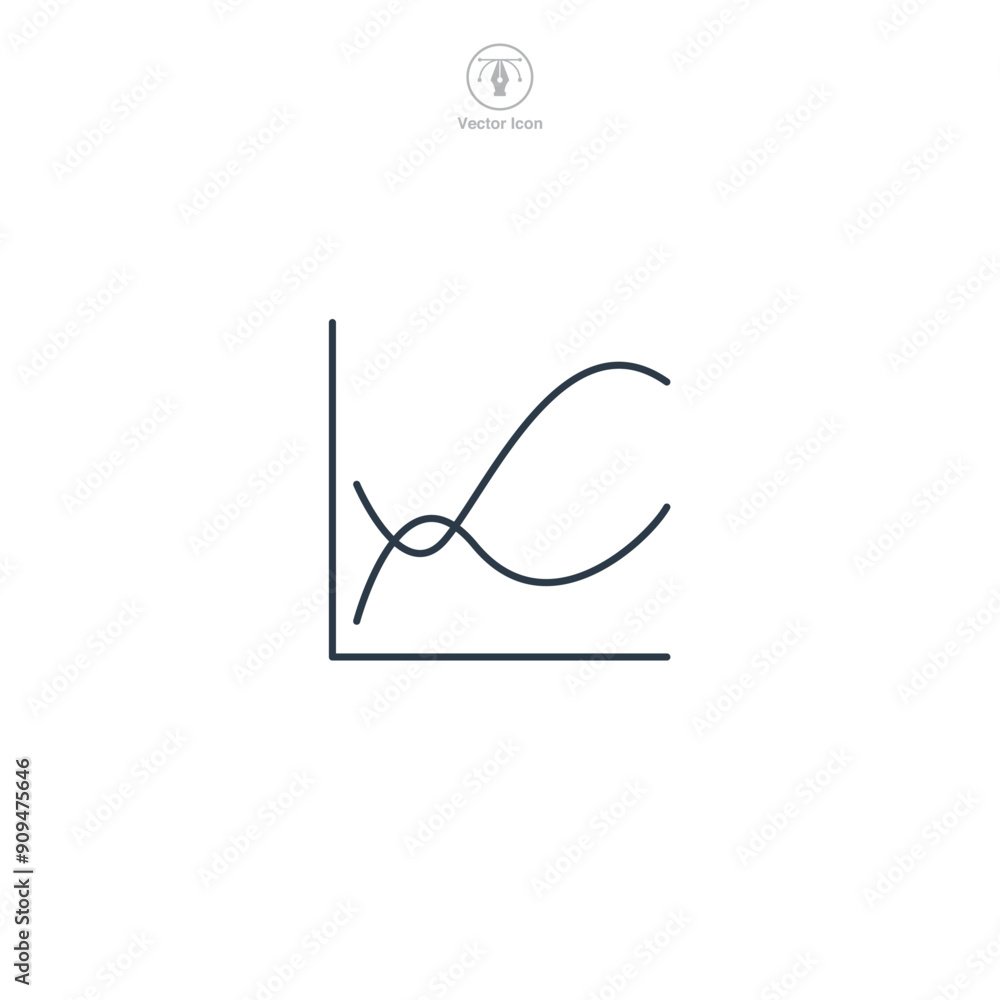Poster predictive analytics icon symbol vector illustration isolated on white background