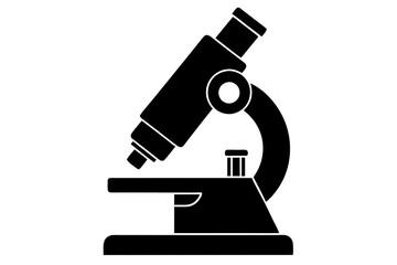 
Microscope vector icon symbol, Silhouette of a microscope

