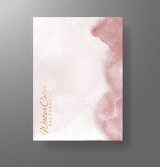 Watercolor Minimal Card. Classic Vector Design Cards. Wedding Abstract Background Invitation Art Template. Set of Creative Illustrations for Brochure, Cover Design. Minimalistic Watercolor Artwork.