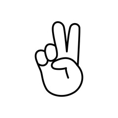 hands form peace icon, hand character