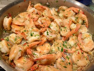 Cooked shrimp dinner