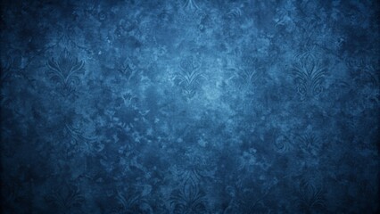 Obraz premium Mysterious dark blue abstract grunge texture background features subtle vintage-inspired pattern with organic feel, perfect for design projects requiring edgy, retro aesthetic.