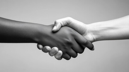 Symbolic Handshake Against Neutral Background Representing Unity, Agreement, and Cooperation