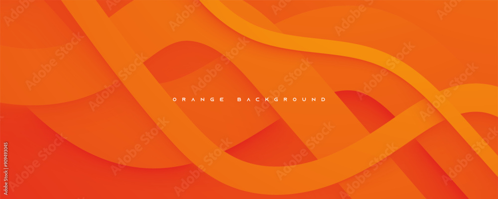 Poster Orange papercut abstract background dynamic design vector