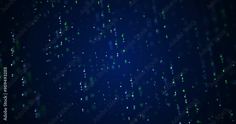 Aufkleber Binary code, hologram and programming on dark background for networking, connection and technology. Overlay, digital wallpaper and dots, line and stream for software, cybersecurity and computer data