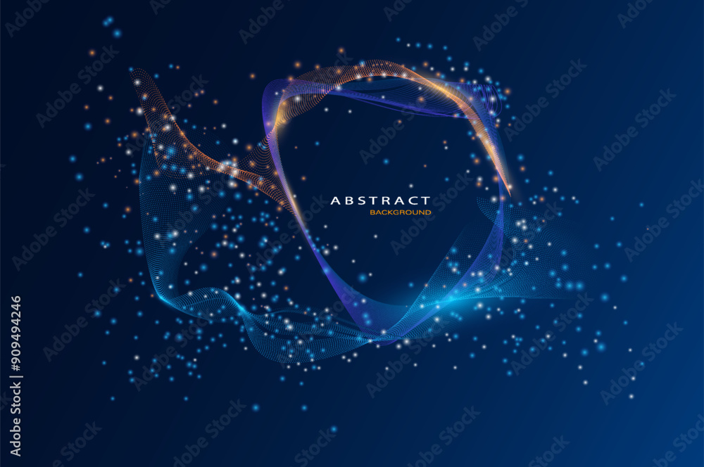 Poster abstract particles circle background. eps10 vector background.