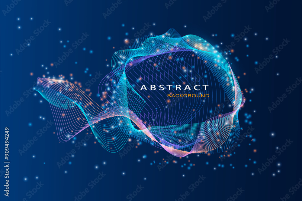 Poster abstract particles circle background. eps10 vector background.