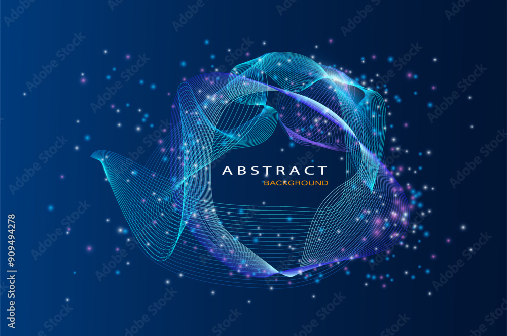 Poster abstract particles circle background. eps10 vector background.