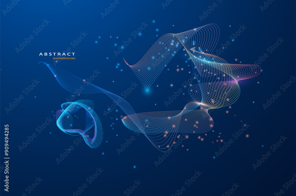 Poster abstract particles circle background. eps10 vector background.