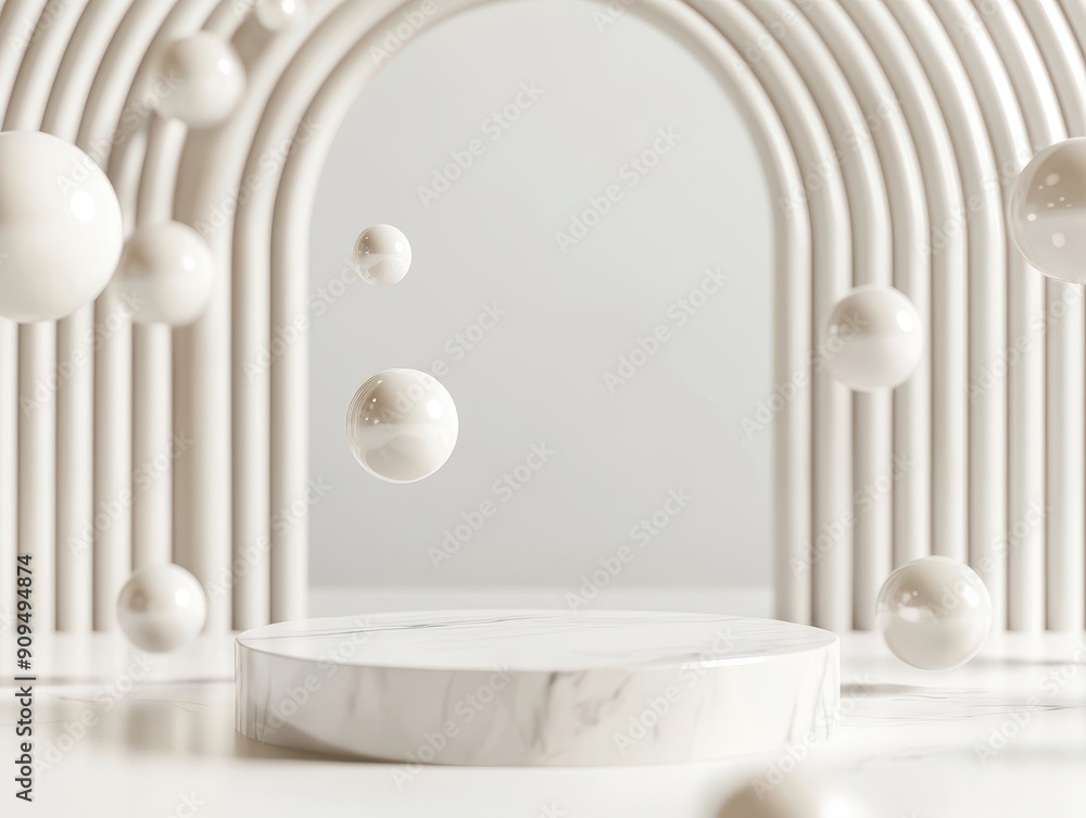 Poster 3d render of a podium on a geometric background, creating a visually appealing setup for a modern ev