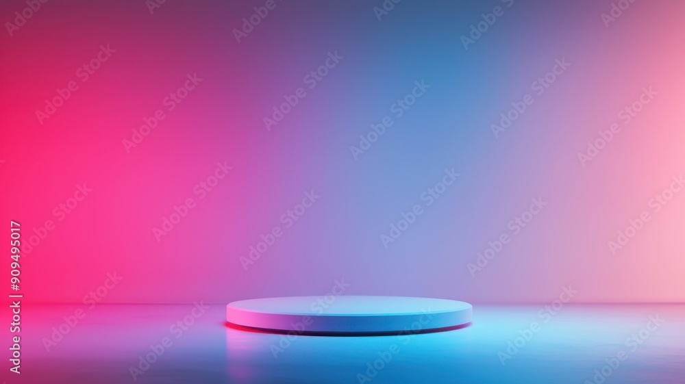 Poster 3d render of a podium with a colorful gradient background, adding a vibrant touch to any event or pr