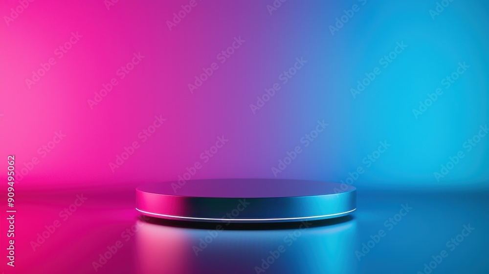 Poster 3d render of a podium with a colorful gradient background, adding a vibrant touch to any event or pr