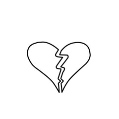 hand drawn broken heart