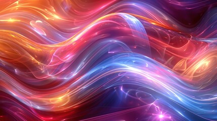 Obraz premium Vibrant Abstract Wave Pattern with Colorful Light Streaks in a Dynamic and Futuristic Design