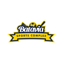 batavia sports complex sport badge emblem vector illustration template design