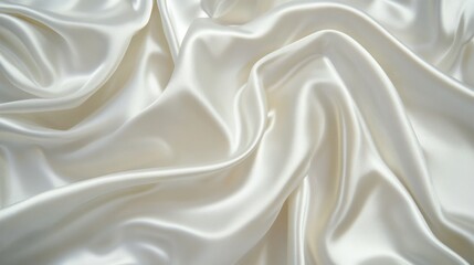 Obraz premium White silk fabric with smooth folds, abstract background. Luxury textile material concept