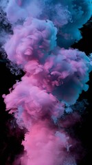 Fototapeta premium Pink party fog. Isolated blue, teal, purple , aqua smoke cloud or think cloud. 3D special effects fog clouds graphic 