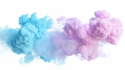 Fototapeta premium Pink party fog. Isolated blue, teal, purple , aqua smoke cloud or think cloud. 3D special effects fog clouds graphic 