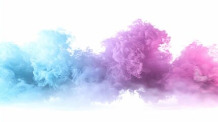 Fototapeta premium Pink party fog. Isolated blue, teal, purple , aqua smoke cloud or think cloud. 3D special effects fog clouds graphic 