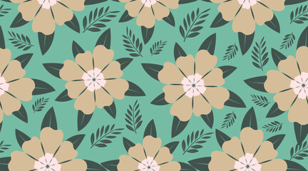 Seamless vector. Fabric pattern, wallpaper, seamless fabric pattern. Leaf pattern.