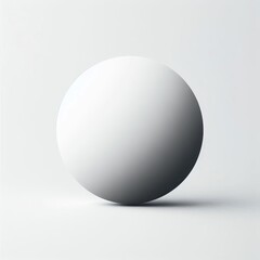 Shiny white grey sphere casting soft shadow, blank 3D oval