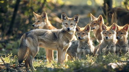 Naklejka premium animalia mammal carnivorous family canids domestic animal dog