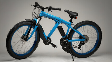 New blue bicycle isolated on a white, generative.ai
