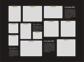 Obraz premium Pictures or photos frame collage and digital photo wall template