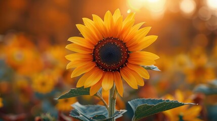 Fototapeta premium Sunflower Logo and Symbol for Thanksgiving Day Celebration